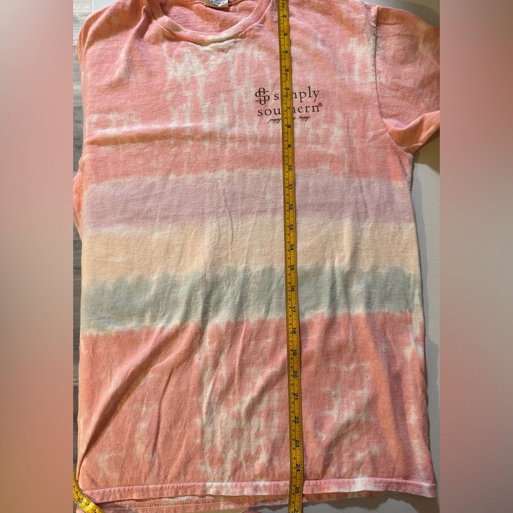 Simply Southern Happy Life Happy Mind Sloth Tie Dye Short Sleeve T-shirt Medium - Picture 10 of 10